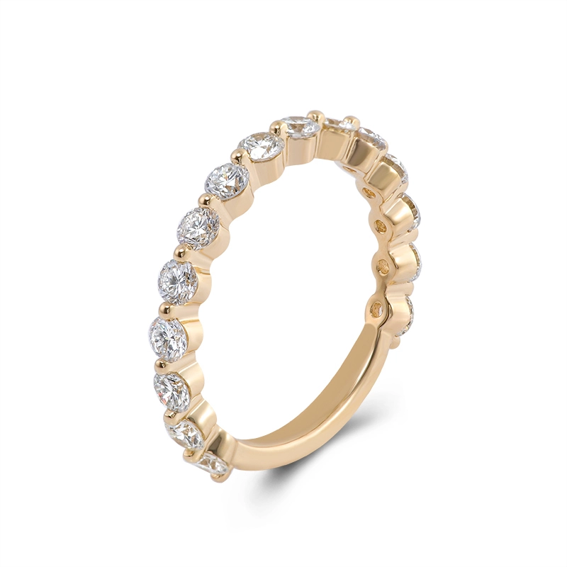 Preis von 2,5 mm def Farbe weiß runden Diamant -Ehering -Band in 14 Karat Massives Gelbgold für Braut 1