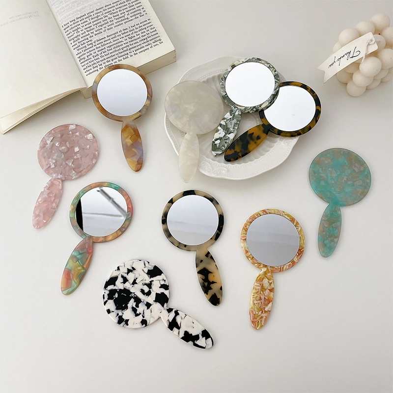 Dowell Portable Handheld Mirror Single Sided Round Acetate Makeup Mirror 1