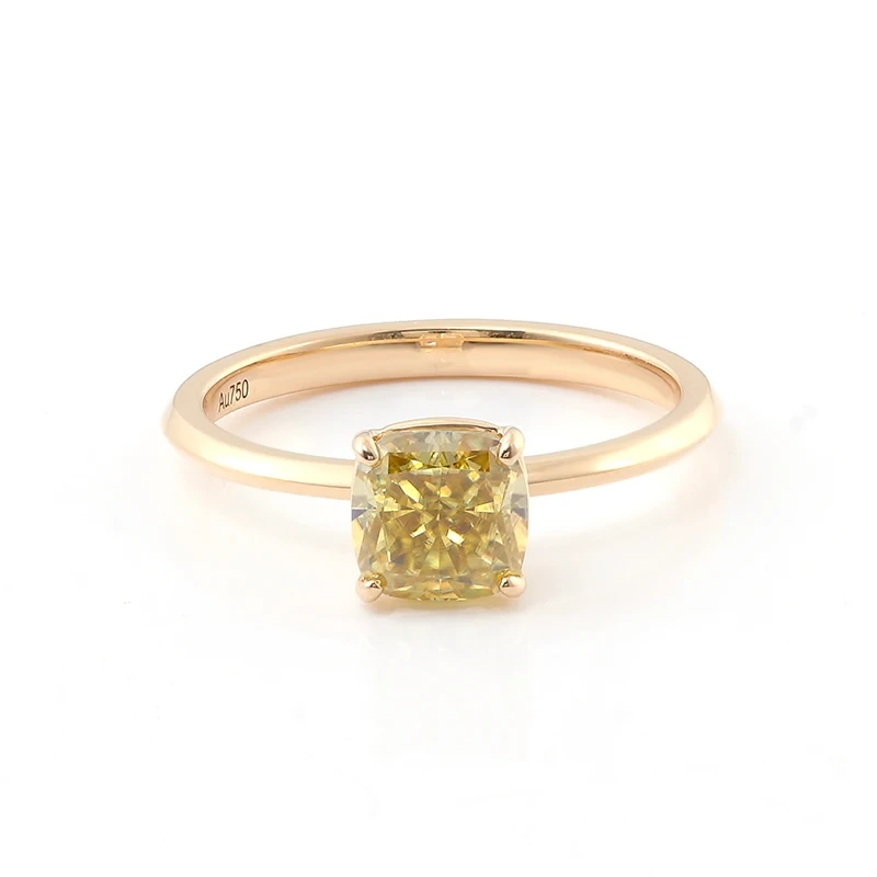 Provence 18k Yellow Gold 1 Carat 6mm Cushion Cut Moissanite Solitaire Ladies Engagement Ring Wedding Jewelry Jewelry 1