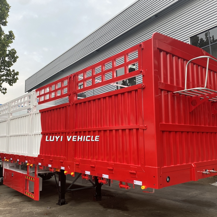 Trailer de clôture de cargaison de transport à 3 essieux lourds 4