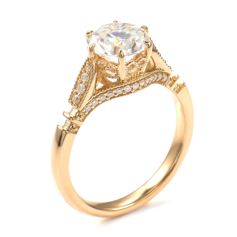 Anneau de mariage Moisanite Diamond personnalisé en usine Anneau en or 18K 1