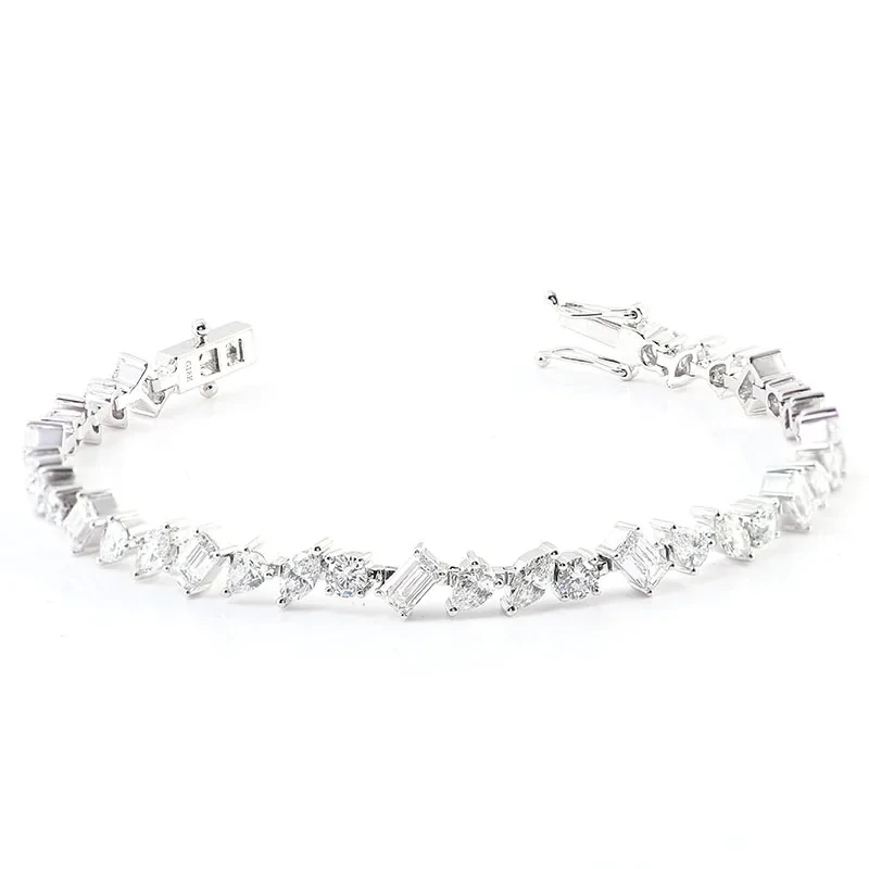 Pass Diamond Tester Multi Mossanite Tennis Bracelet VVS moissanite 14k 6inch 1