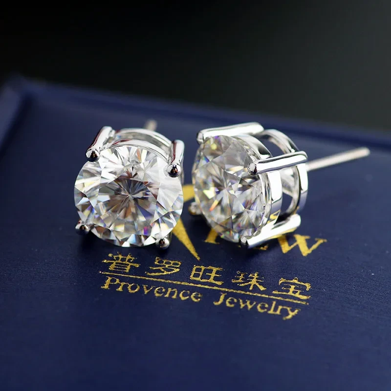 Boucles d'oreilles en or 10k avec des pierres Moisanite 1CT 2CT 2CT 1