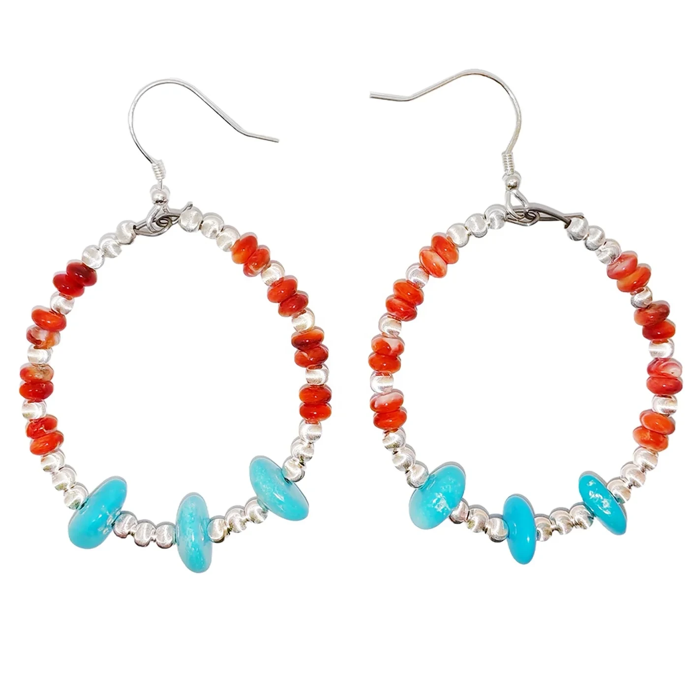 High Quality Red Spiny Oyster Earrings Turquoise With S925 Silver Delicate Bracelet Custom Design Modern Style Jewelry 1