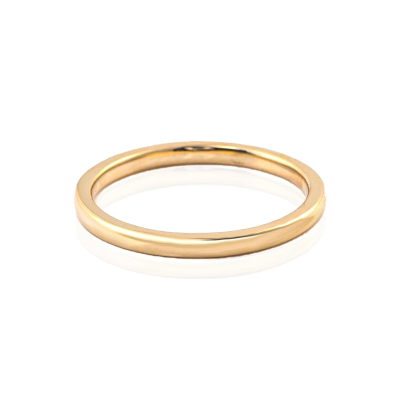 Bande simple correspondante Band de confort jaune 18k de largeur de 2 mm 1