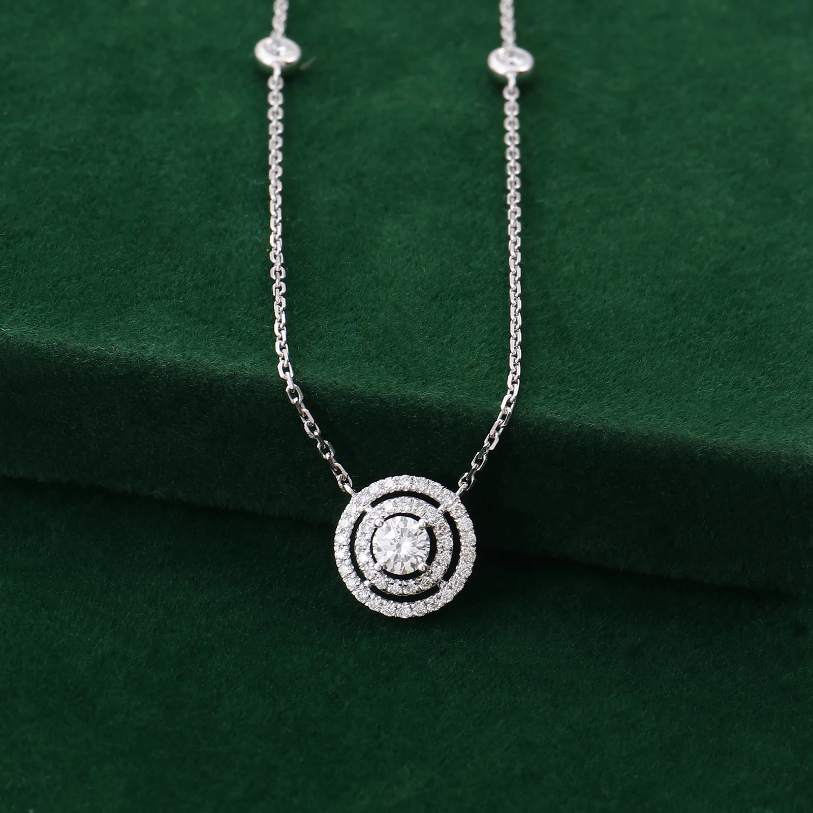Fine Jewelry High Quality Necklace 18k 14k 10k White Gold Lab Grown Created Diamond Round Shape Pendant Necklace For Women Men 1