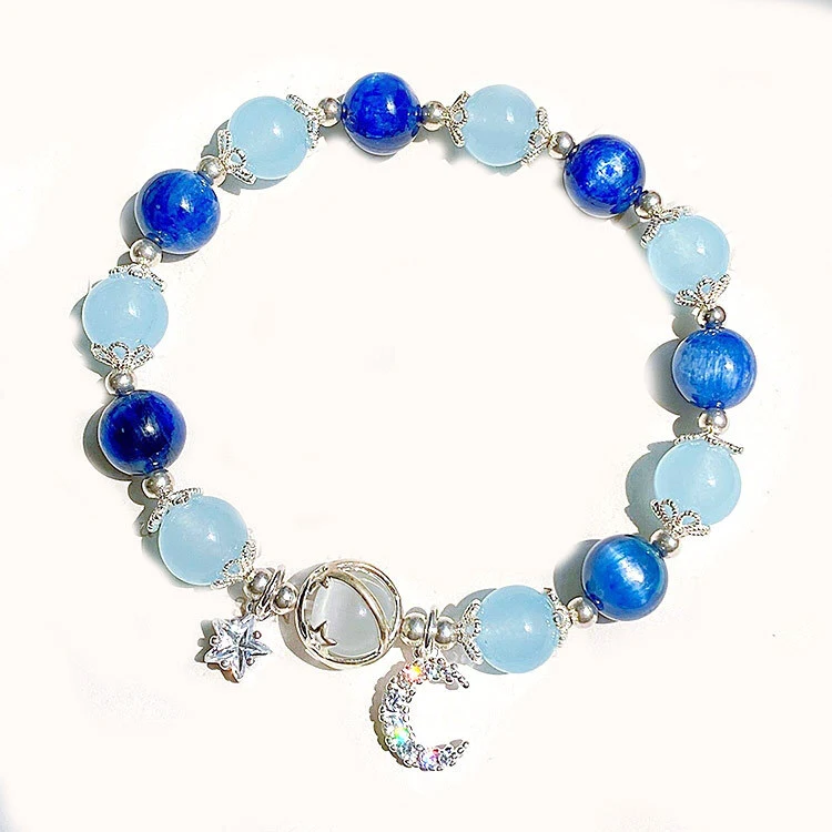 New Bling Bling Star Cat's Eye Stone Bracelet Female Grey Moonlight Star Moon Crystal Bracelet Girlfriend Gift 1