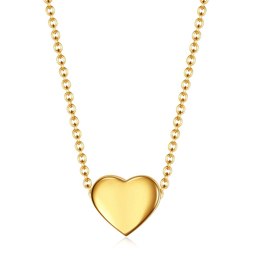 14k Gold Plated Cubic Zirconia Heart Necklace | Cute Dainty Love Pendant Necklaces For Women 1