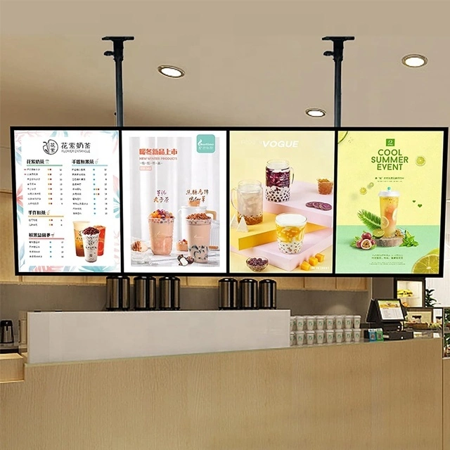 Led Frame Aluminium Profile Suspension Hanging Fast Food Menu Board Display Advertising Restaurant Menu Led Light Box Frame 1