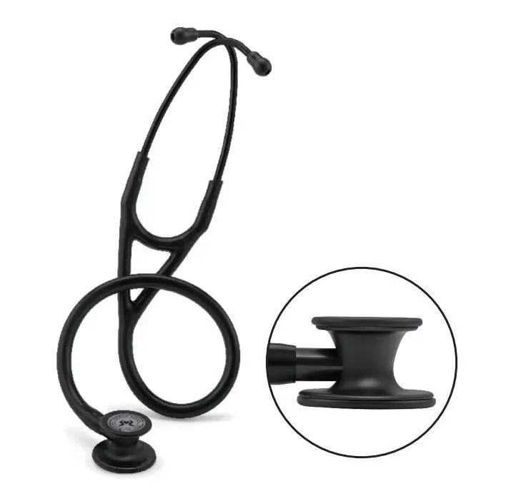 Cardiología IV Estetoscopio negro de acero inoxidable Cabeza de acero de acero inoxidable Strising Silicone Tips Stethoscopio 1