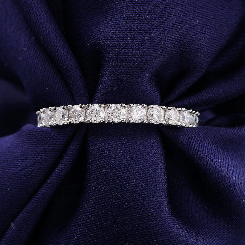 Anillo de moissanite de Provence Alta calidad 925 STERLING Silver Round 3 mm Def Moissanite Diamond de boda 1
