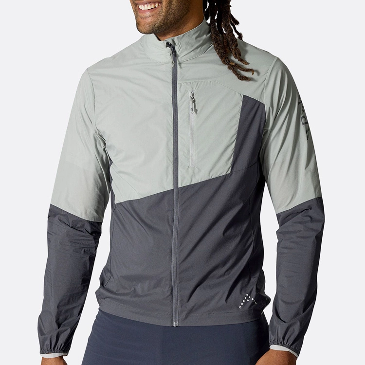 Wholesale Lightweight Breathable Waterproof Casual Workwear Outdoor Expedition Hiking Jacket Custom Men's Jogging Windbreaker 1
