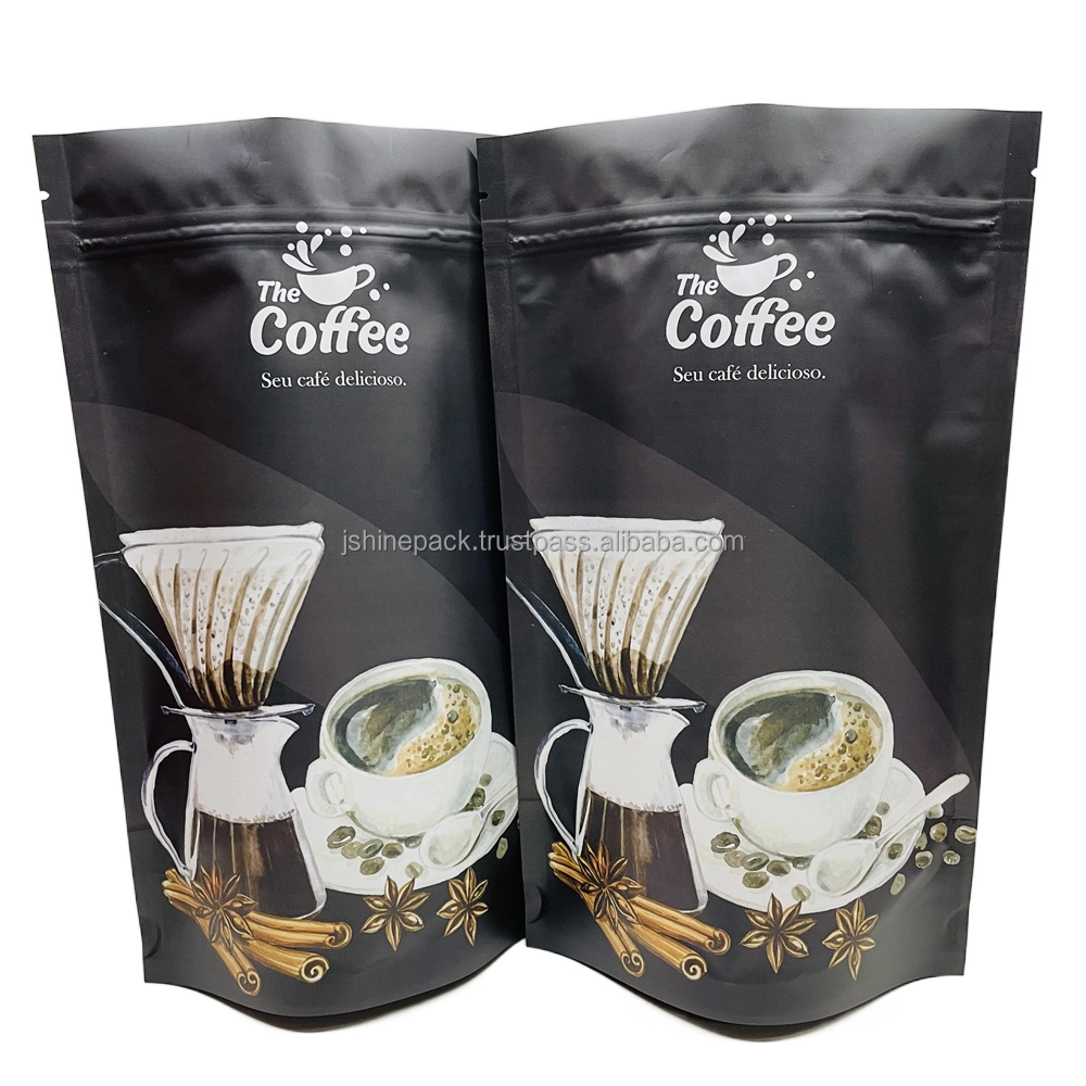 High Barrier Food-safe Foil Zipper Bags with Heat Seal Valve for Coffee 1