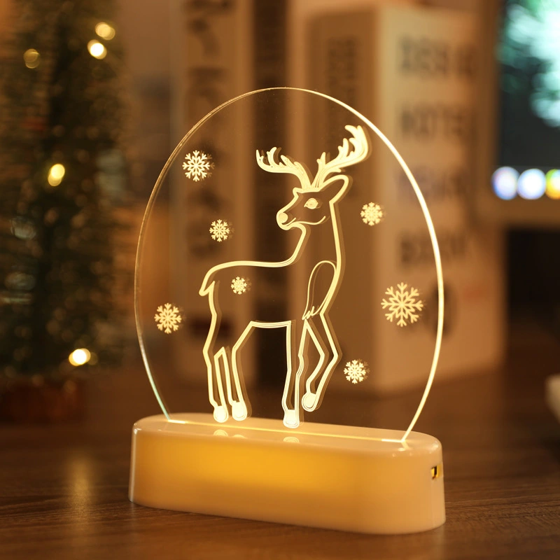 Personalized GL-S06 3D LED String Lights for Christmas - Battery Powered Waterproof Night Decor with Acrylic Base 1