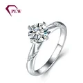 Bague de fiançailles pour femme en or 14 carats, sertie d&39;un diamant synthétique de 2 carats de couleur GH. 1