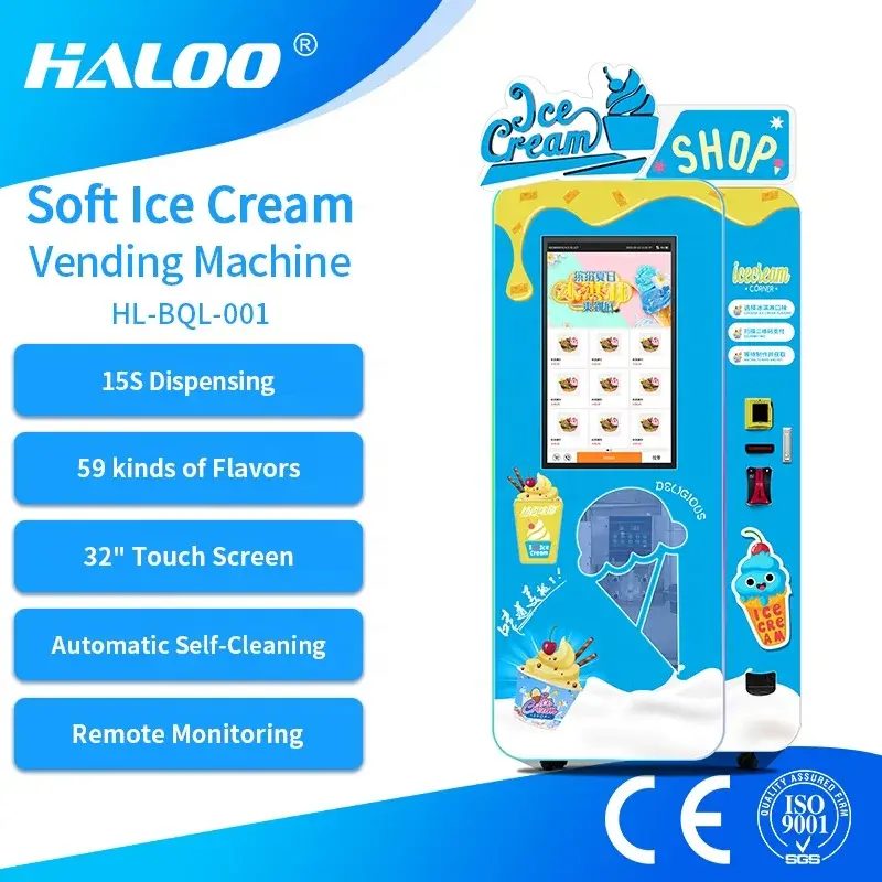 For Offices Commercial Outdoor Ice Vending Machine 550W-2000W by Haloo 7