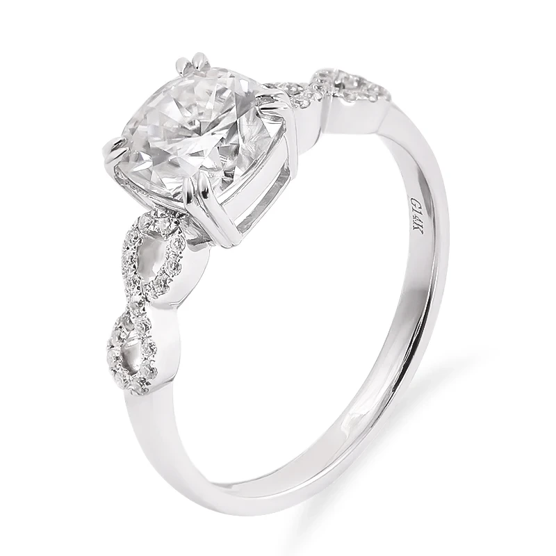 Precio de fábrica 1CT Lady Moissanite Ring Moissanite Gemstone Cushion Cut Pt950 Platinum Femenino Fine Jewelry Anniversary Anniversary Anniversary 1