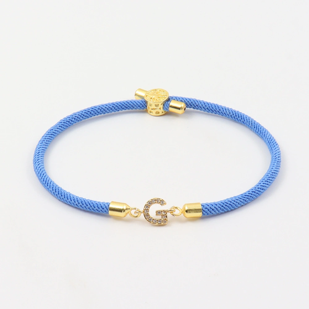 Wholesale Stylish Gold-plated Diamond-encrusted Nylon 26-letter Universal Bangle For Men And Women3 1
