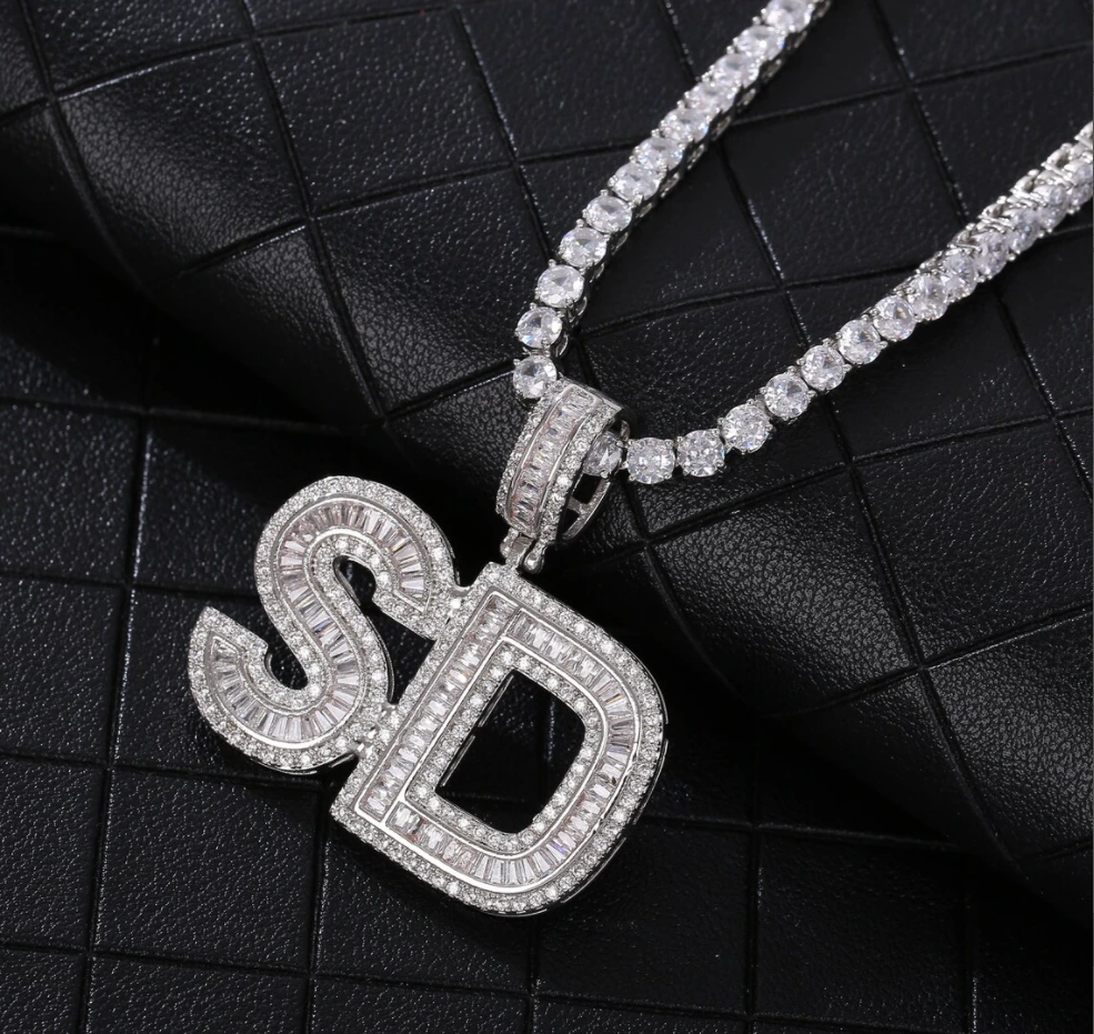جودة عالية الجودة المخصصة GRA المعتمدة الاسم moissanite قلادة Silver 925 قلادة المجوهرات 1