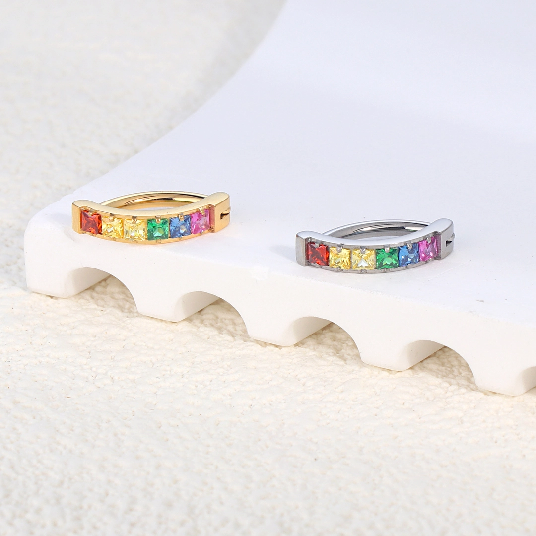 Hot Selling Eternal Mental F136 Titanium Colorful Zirconia Belly Button Rings 14g 16g Sexy Navel Ring Body Piercing Jewelry 1