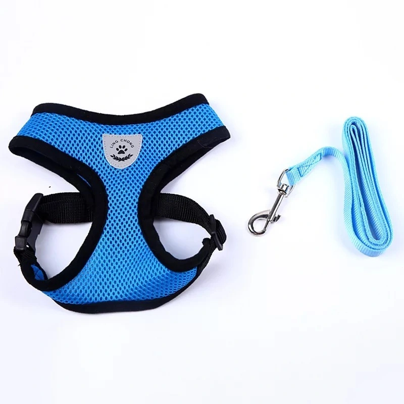 Wholesale Dog Harness Leash Set - Wholesale Pet Harness Cat Harness and Leash Set for Walking Anti-Escape Breathable Adjustable Soft Kitten Vest Outdoor 1