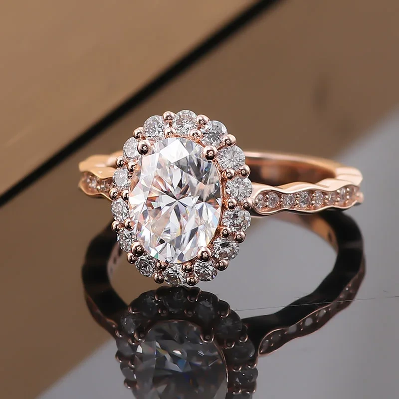 Hot Sale Women Wedding Ring Excellent Cutting 3 Carat Lab Grown Diamond Solitaire Ring 14k Gold Ring 1