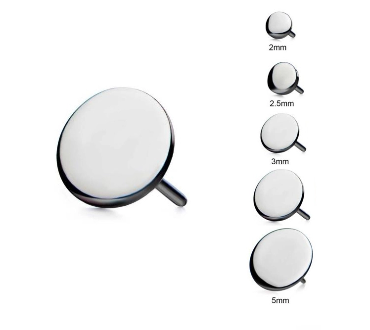 Eternal Metal Threadless Mirror Polish Flat Discs Implant Grade Astm F136 Titanium Lip Labret Ends Body Jewelry 1