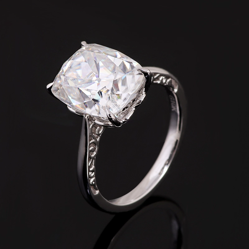 Pass Gra Certificate Tester 12x10mm Cushion Cut Moissanite Engagement Wedding Ring 10k White Gold Moissanite Rings For Women Men 1