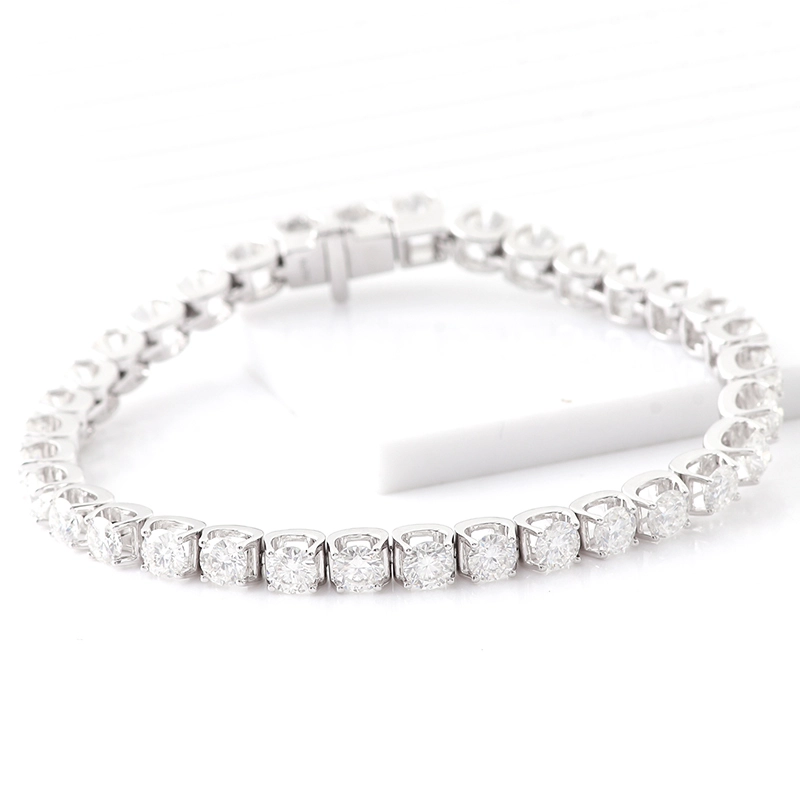 925 Gold plattiert Sterling Silber 3mm 4mm 5mm 5 mm 6/7/8 Zoll Diamant Moissanit Edelstein Tenniskette Armband Frauen Frauen Schmuck 1