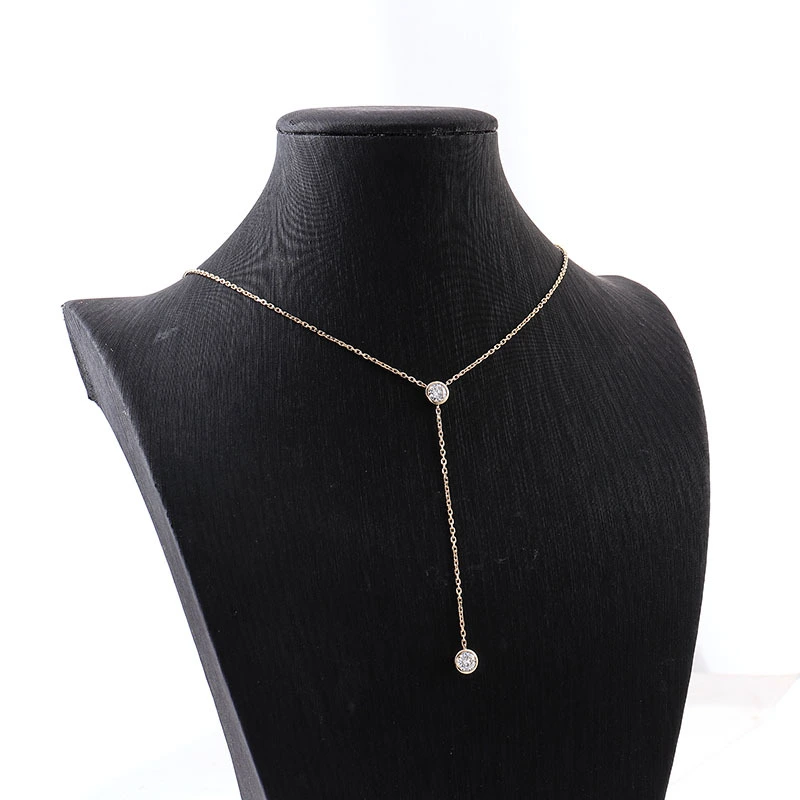 Design de venta caliente Collar de boda para mujeres Collar colgante de oro moissanite personalizado 1CT VVS1 1
