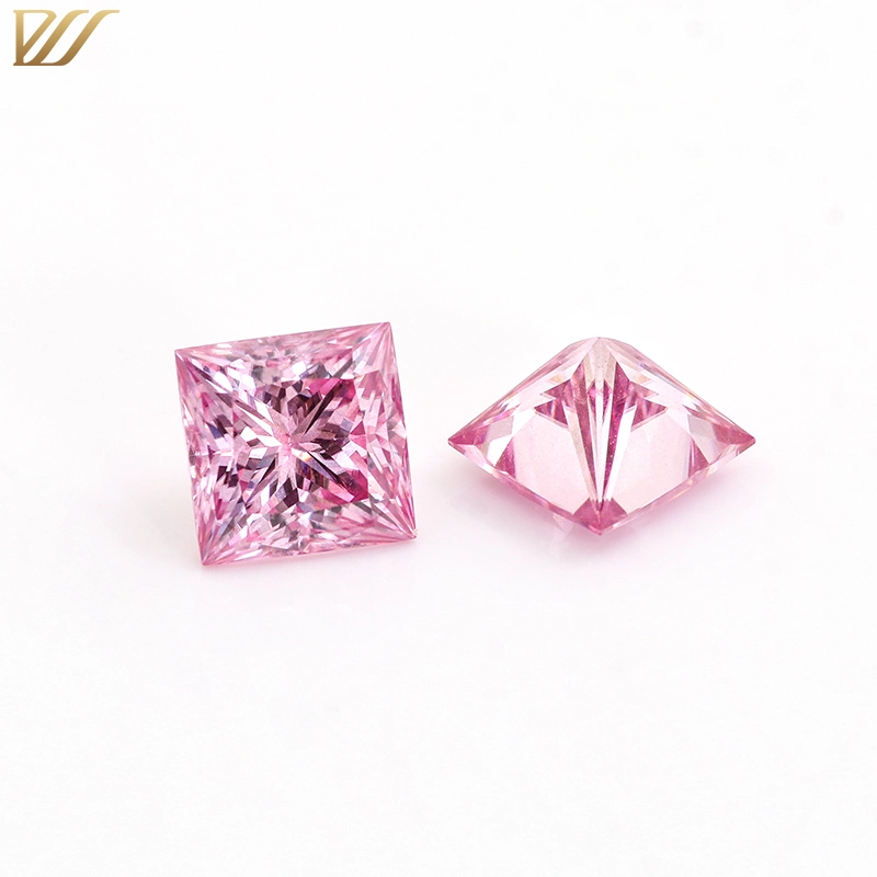 Attractive Pink Moissanite Princess Brilliant Cut Moissanite Loose Stones 1