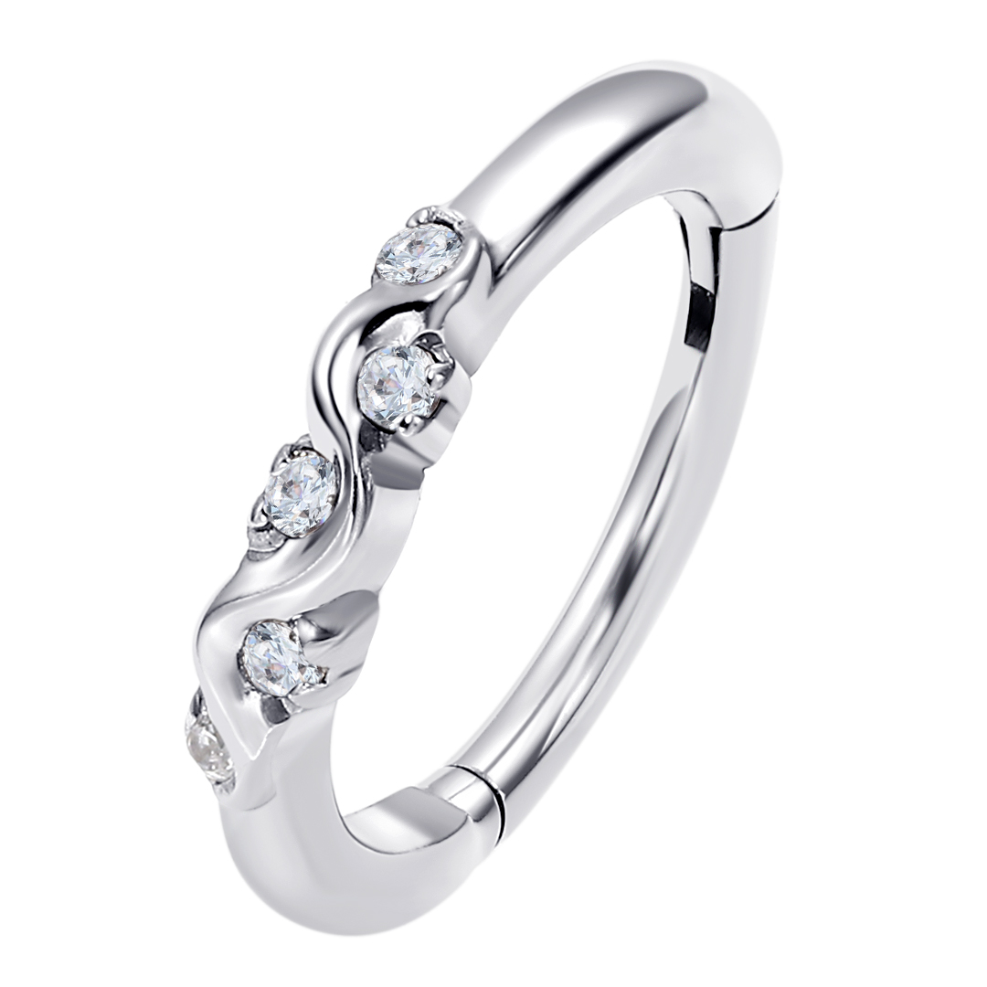 Eternal Metal Side Curved Lip<000000>ear Piercing Navel<000000>nose Hinged Segment Clicker Ring Astm F136 Implant Grade Piercing Body Jewelry 6