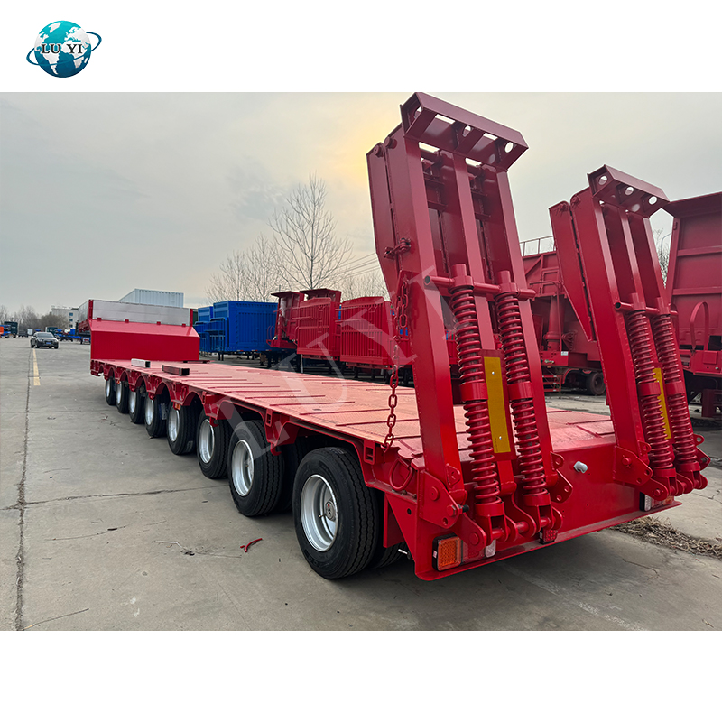 Remolque extensible de 8-Axle 100T Lowbed con la suspensión del aire 3