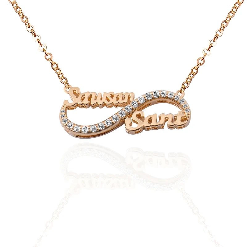 Custom Halskette 18k Gold D White Lab Diamond Name Halskette Mode Schmuck Geburtstag Halsketten Geschenk für sie 1