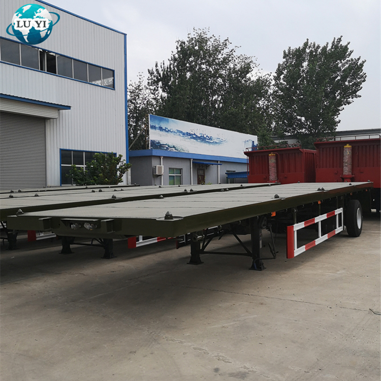 Transporte de contenedores de 3 ejes semi de cama plana 3