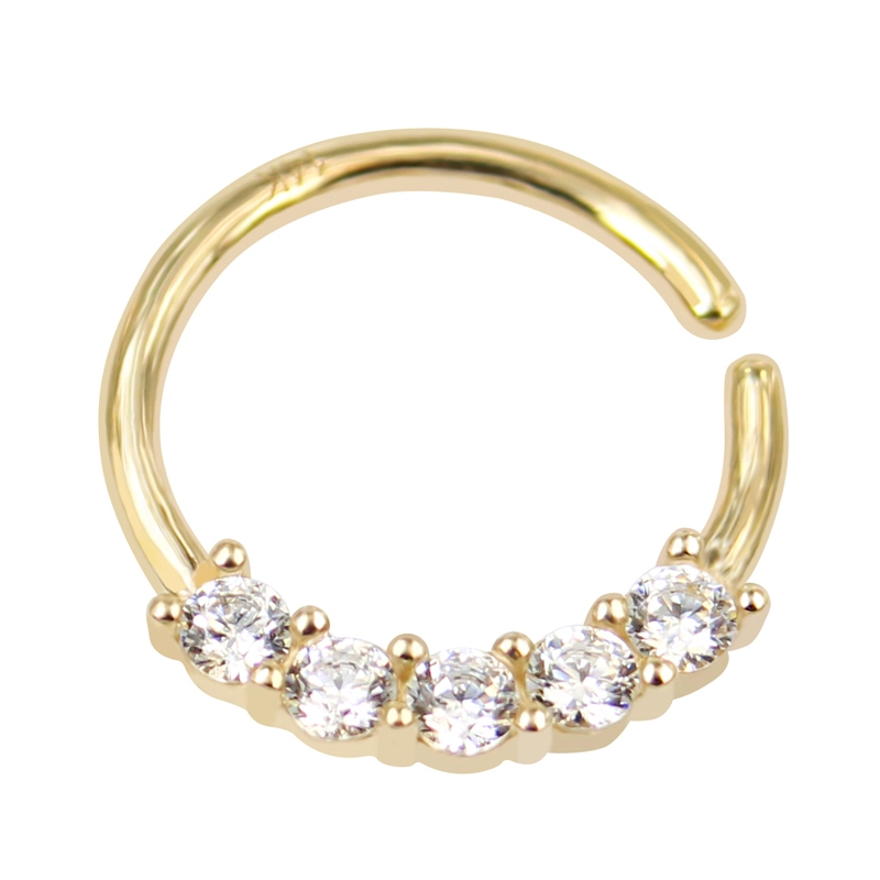 Eternal Metal 14karat Solid Gold Yellow Gold Seamless Cartilage Piercing Nose Piercing Rings 1