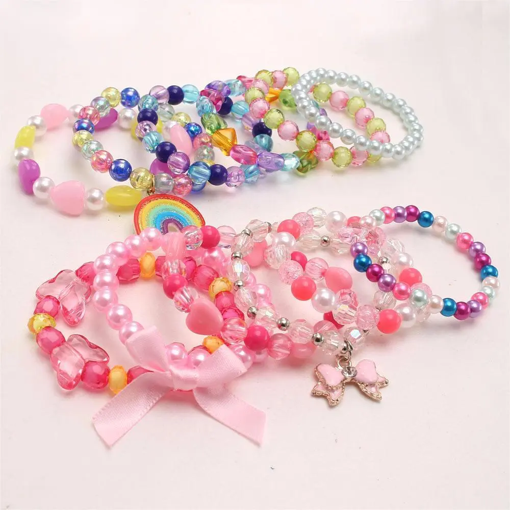 Children's New Fashion Resin Rainbow Pendant And Oil Drop Pendant Bracelet Colorful Acrylic Kids Be Bracelet 1