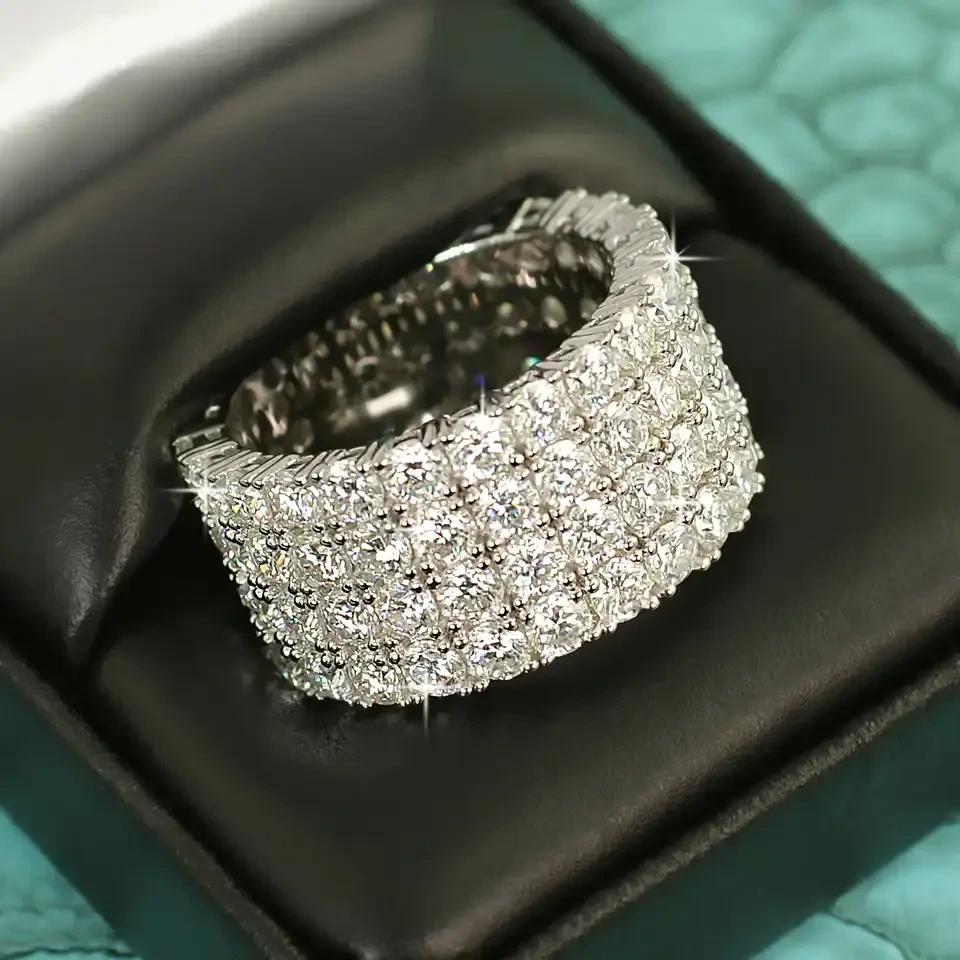 Men Jewelry Christian Cross Rings Vvs Moissanite Diamond Hip Hop Custom Silver Luxury Iced Out Moissanite Ring 1