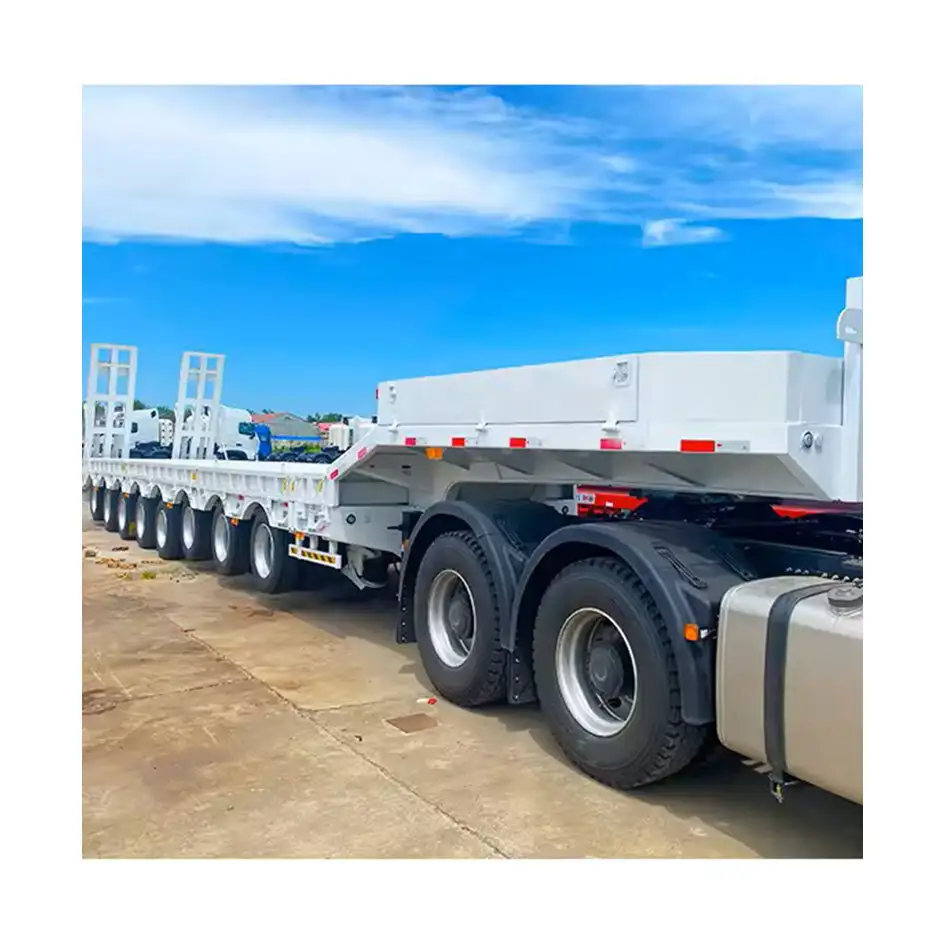 7 essieux basse collaborcette lowboy semi-camion 1