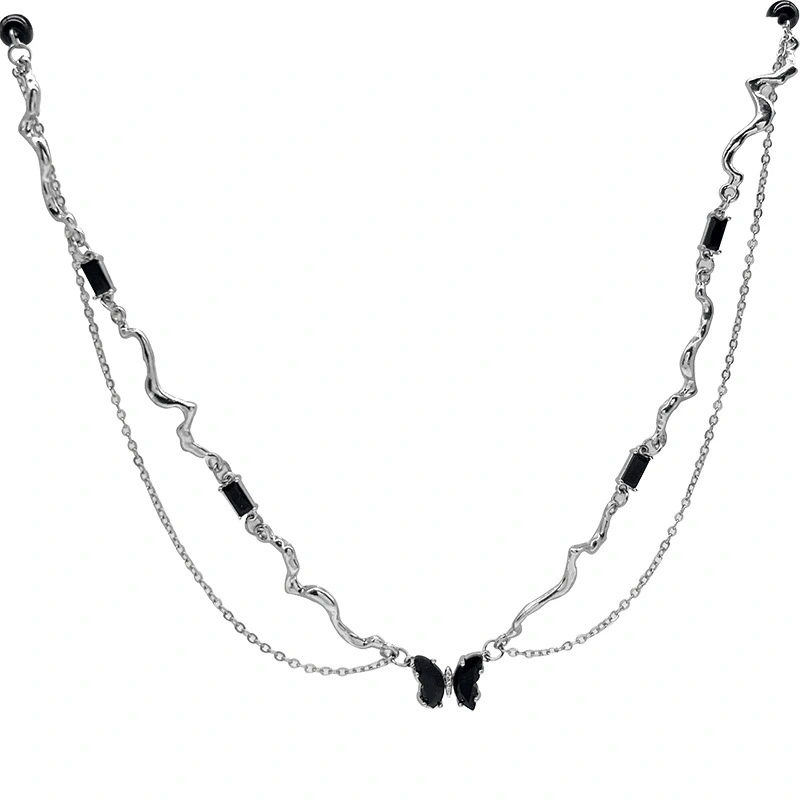 Wave Pattern Irregular Butterfly Collarbone Chain Design With A Sense Of High-end Personality And Temperament 1