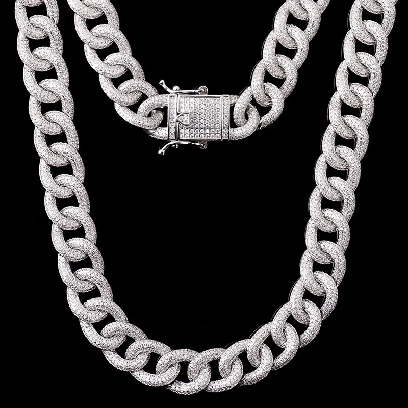 2025 neue Heiße Verkauf Hiphop 925 Sterling Silber D Farbe Moissanite Diamant Kubanischen Kette Halskette Miami Hip Hop Party Männer Frauen 1