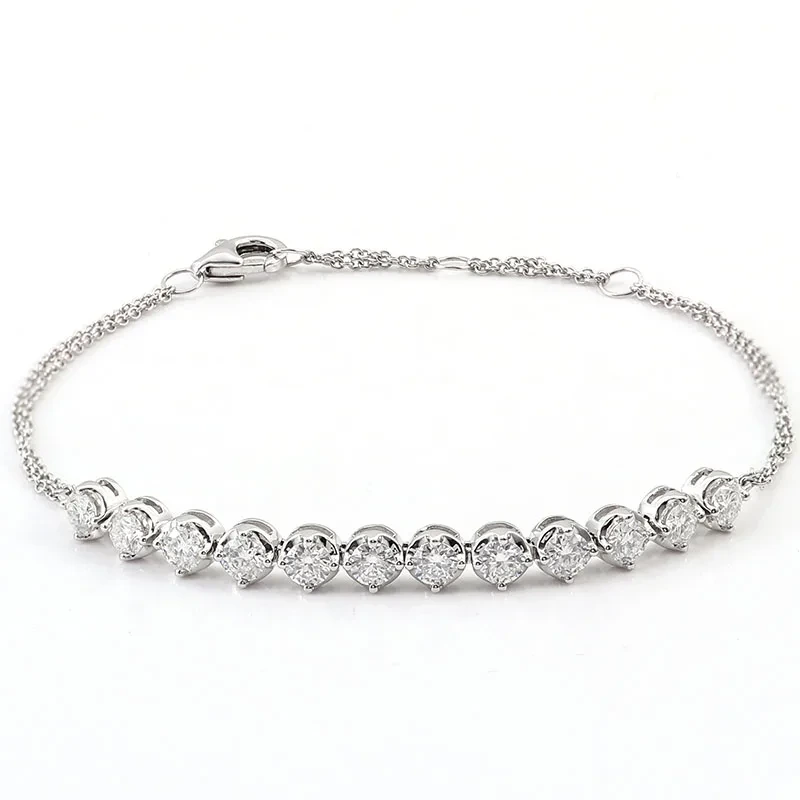 Heißer Verkauf Four Stecker runden Schnittschmuck Tennisarmband 925 Sterling Silber Armband für Frau Mann Mode Schmuckarmband 1