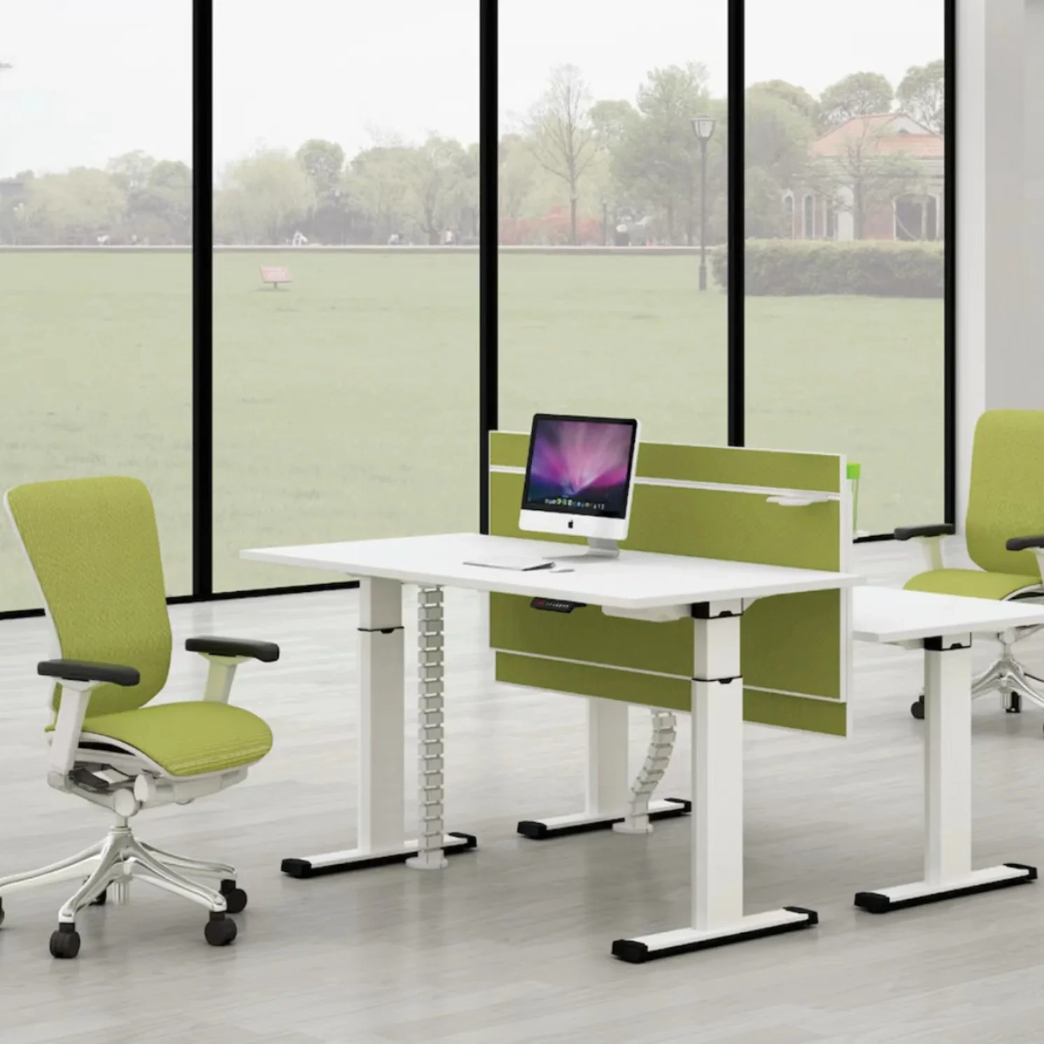 Moderner einfacher Schreibtisch, ergonomischer Computertisch 1