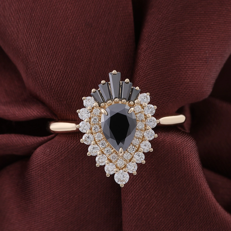 Engagement en gros de bijoux de bijoux anneaux de mariage 18K 14K 10k Solide Gol Pierre coupé Moisanite Diamond Rings For Women Men Party 1