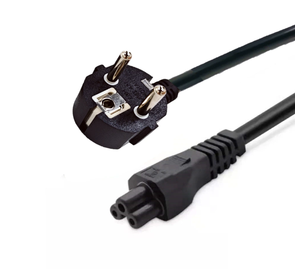 Cable de alimentación europea de 220V de la UE con enchufe euro y conector C5 1