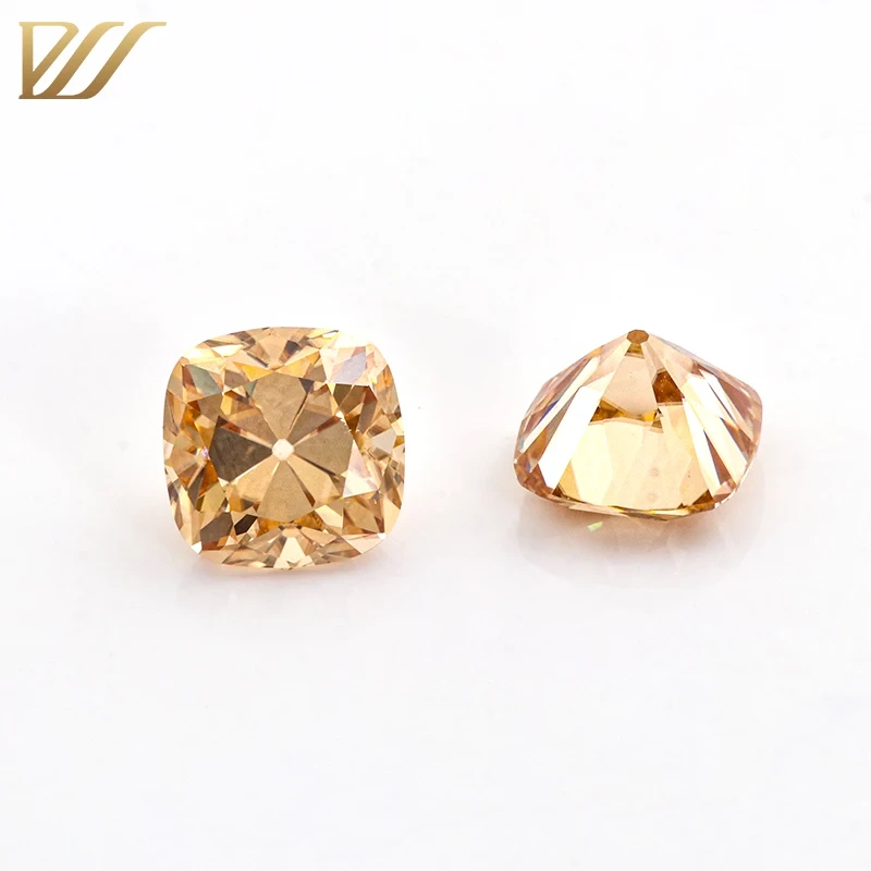 Unique High Quality Intense Champagne Moissanite Cushion Oec Cut Loose Color Moissanite Stones 1