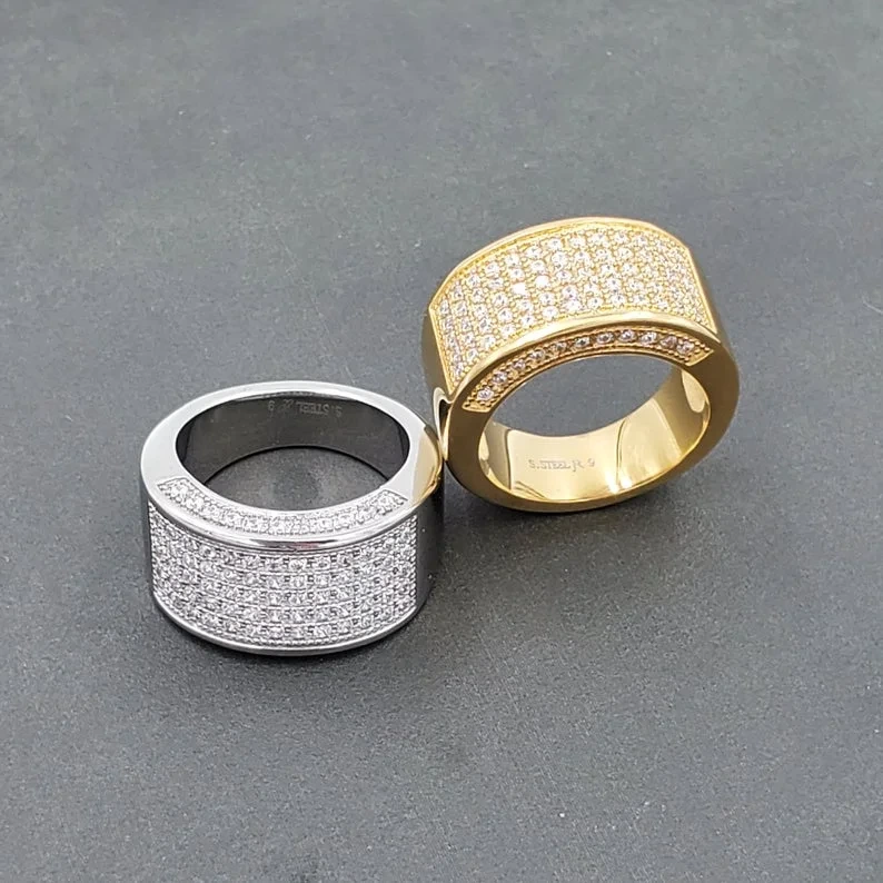 Newest Arrival 925 Sterling Silver Moissanite Diamond Mens Ice Ring With Reasonable Price From China 1