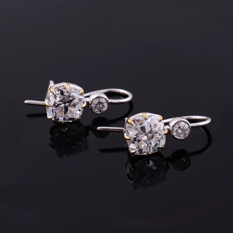 Joyería fina Tornillo clásico Atrás de 18 quilates de oro VVS MOISSANITE Diamond Women Stud Pendientes de oro blanco de alta calidad 1