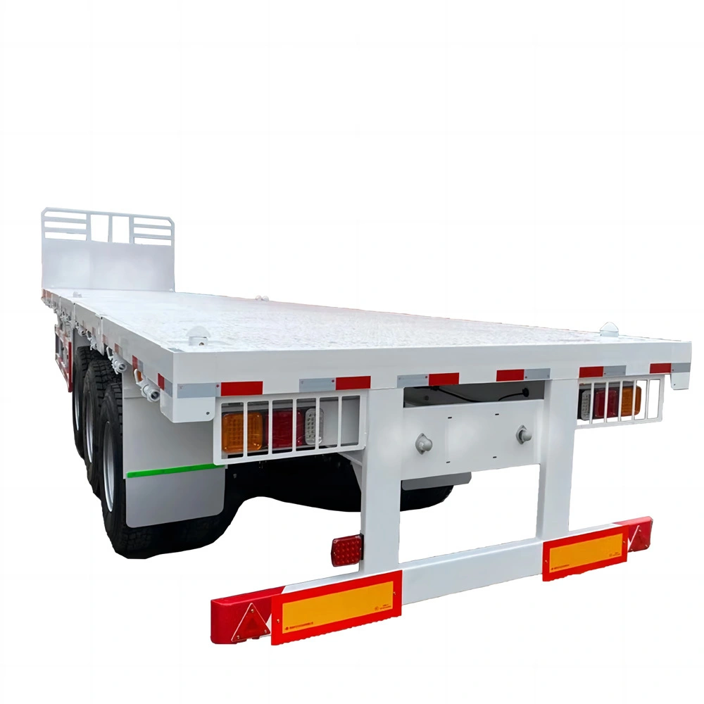 Semi-remorque à plat de 20 à 40 pieds, camion conteneur à 3/4 axes à vendre 1