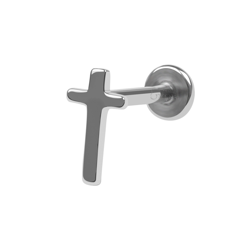 Eternal Metal Astm F136 Titanium Internally Threaded Cross Labret Piercing Jewelry 1